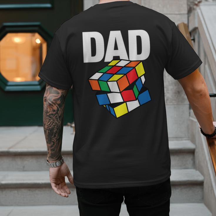 Speed Cubing Dad Puzzle Cuber Cube Kids Men's Back Print T-Shirt