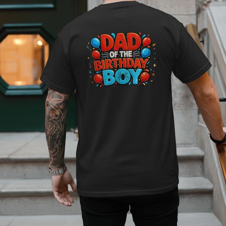 Spider Birthday Party Dad Of The Birthday Boys Spider Webs Men's Back Print T-Shirt