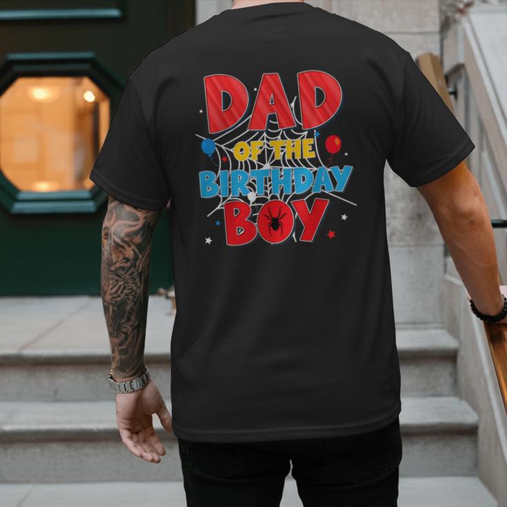 Spider Web Family Matching Dad Of The Birthday Boy Men's Back Print T-Shirt Spider Web Family Matching Dad Of The Birthday Boy Men's Back Print T-Shirt