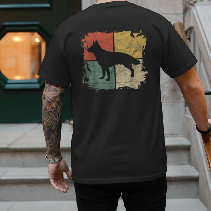 Square Retro German Shepherd Owner Dog Shepard Dad Mom Men's Back Print T-Shirt