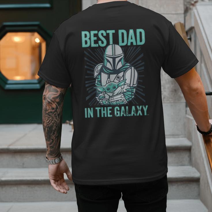 Star Wars The Mandalorian And Grogu Best Dad In The Galaxy Men's Back Print T-Shirt