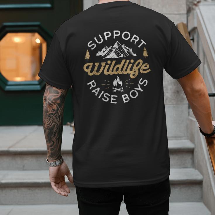 Support Wildlife Raise Boys Parent Mom & Dad Men's Back Print T-Shirt