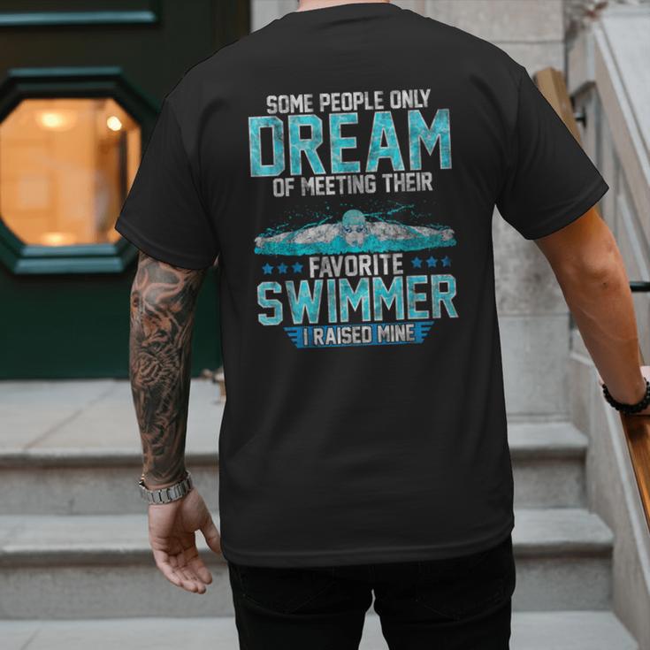 Swimming Parent Swimmer Mom Dad My Favorite Swim Meet Men's Back Print T-Shirt