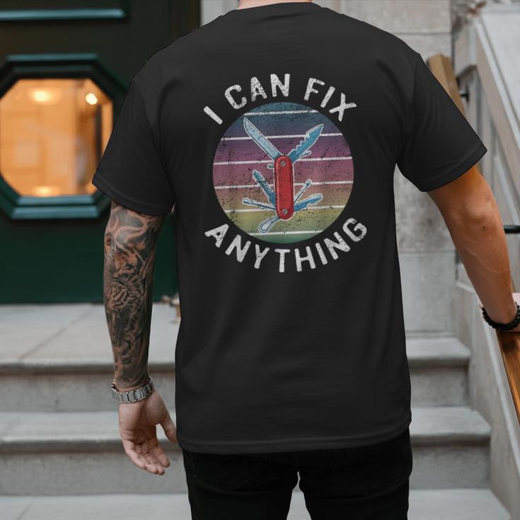Swiss Army Knife DIY Dad Fathers Day Fix Anything Handyman Men's Back Print T-Shirt