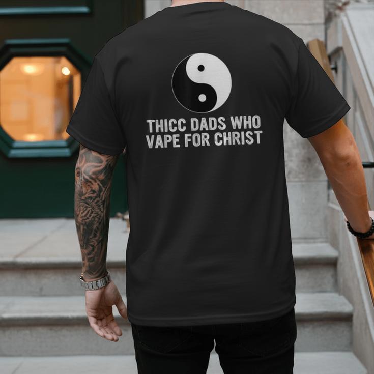 Thicc Dads Who Vape For Christ Father Day Men's Back Print T-Shirt