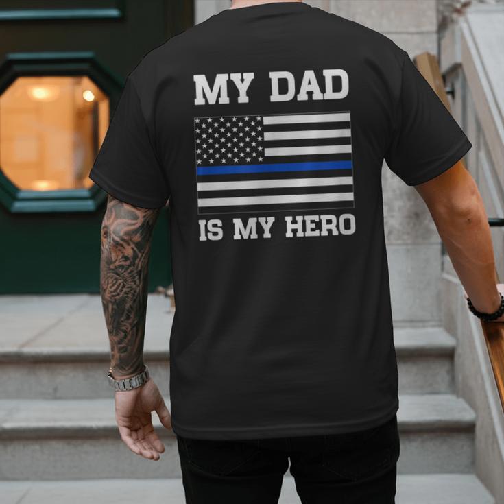 Thin Blue Line My Dad Is My Hero Son Daughter Of Cop Men's Back Print T-Shirt