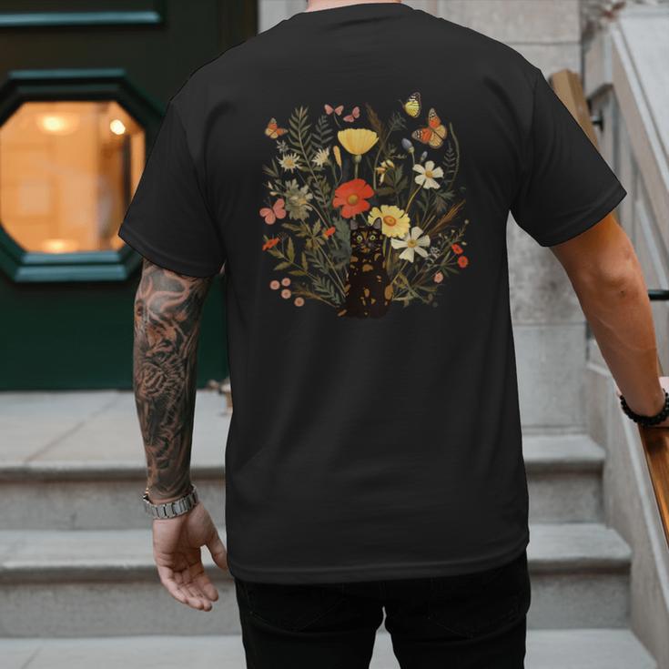 Tortie Cat Owner Flowers Tortie Cat Mom Tortie Cat Dad For Men Women Kids Men's Back Print T-Shirt