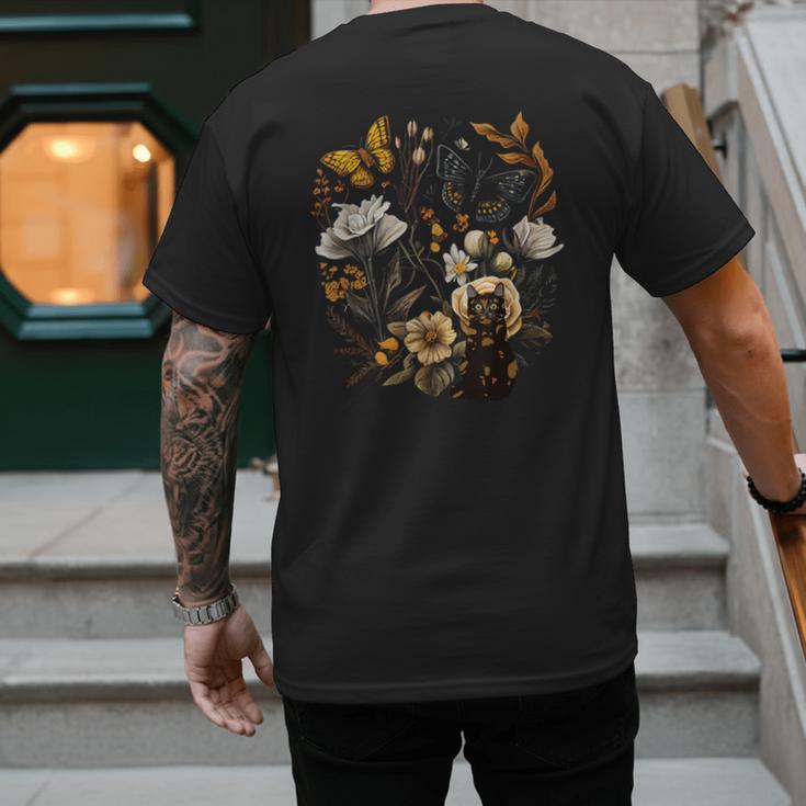 Tortie Cat Owner Flowers Tortie Cat Mom Tortie Cat Dad Men's Back Print T-Shirt