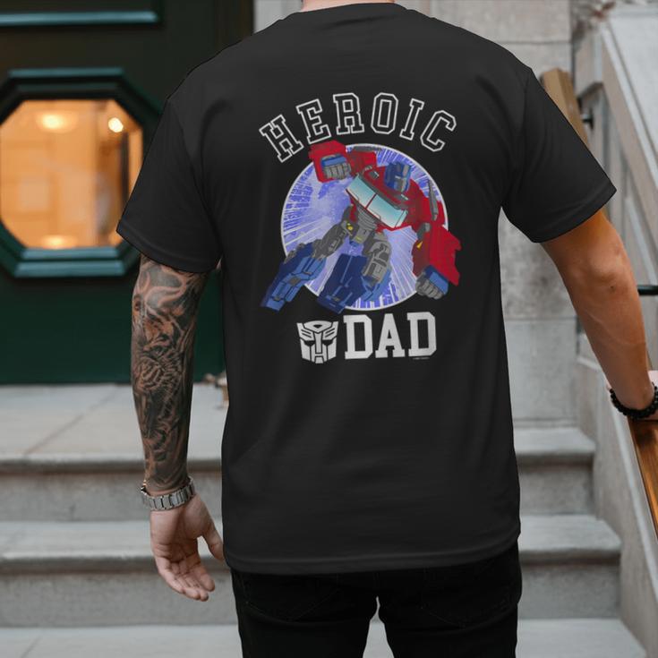 Transformers Father's Day Optimus Prime Heroic Dad Vintage Men's Back Print T-Shirt Transformers Father's Day Optimus Prime Heroic Dad Vintage Men's Back Print T-Shirt
