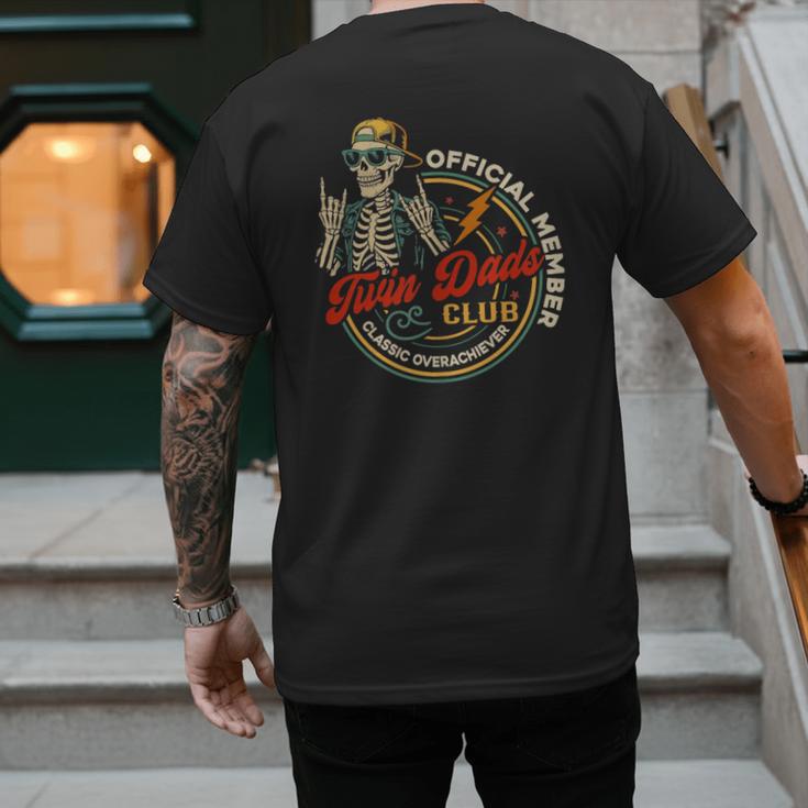 Twin Dad Club Dad Of Twins Skeleton Father's Day Men's Back Print T-Shirt Twin Dad Club Dad Of Twins Skeleton Father's Day Men's Back Print T-Shirt