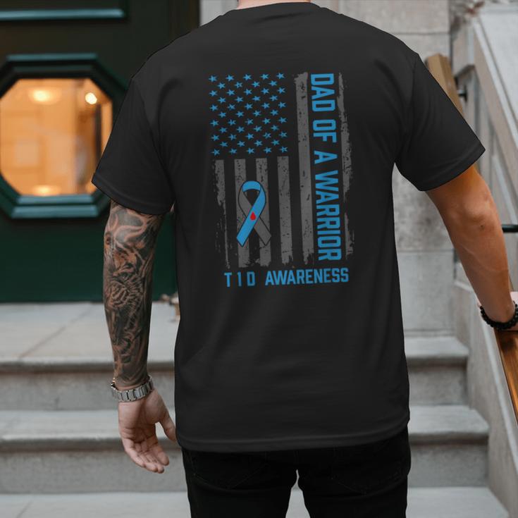 Type 1 Diabetes Awareness T1D Dad Of Warrior Type 1 Diabetic Men's Back Print T-Shirt