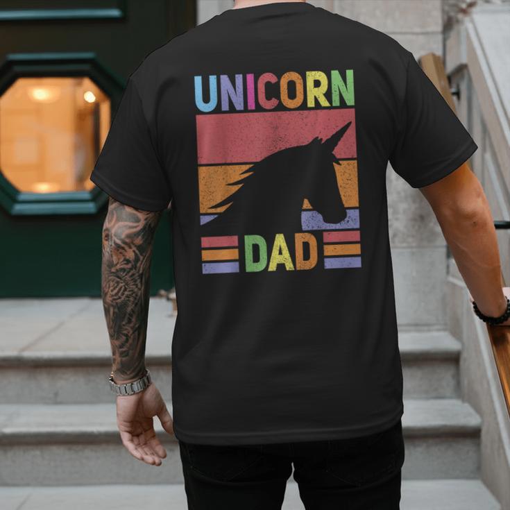 Unicorn Birthday Outfit Dad Unicorn Costume Bday Dad Unicorn Men's Back Print T-Shirt