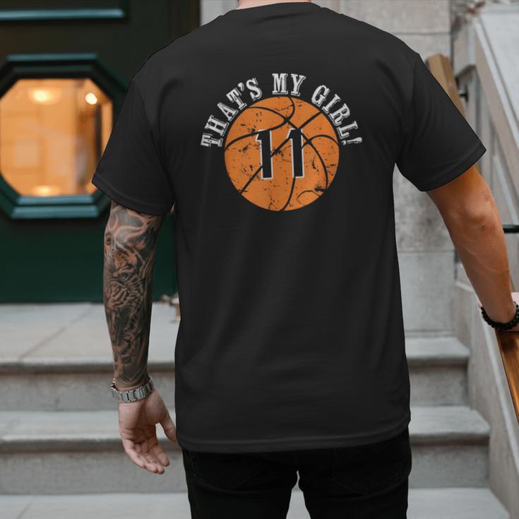 Unique That's My Girl 11 Basketball Player Mom Or Dad Men's Back Print T-Shirt