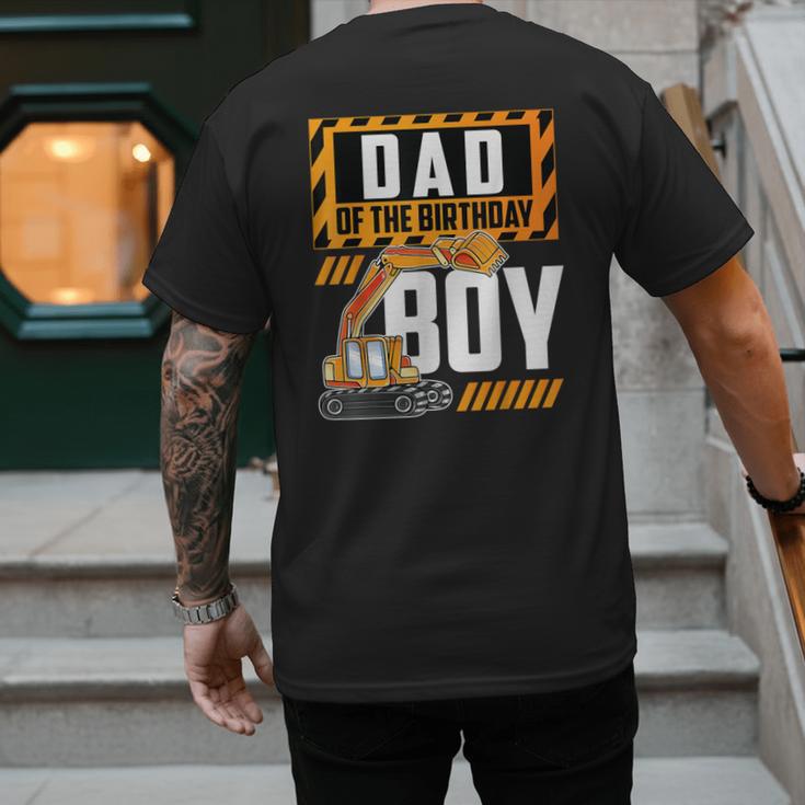Vehicle Construction Excavator Dad Of The Birthday Boy Small Men's Back Print T-Shirt
