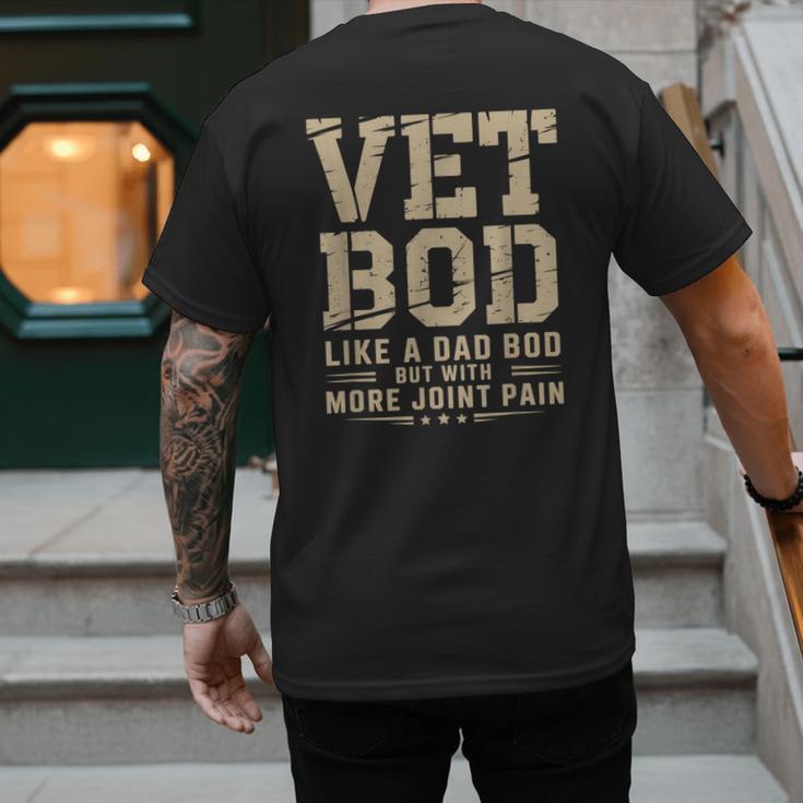 Vet BOD Like A Dad Bob Military Veteran Humor Men's Back Print T-Shirt