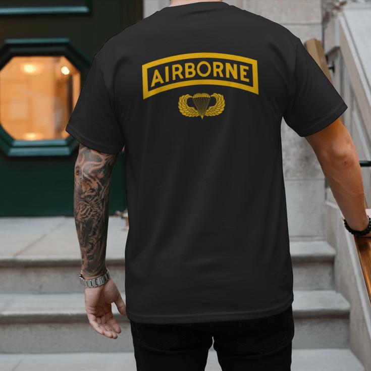 Vintage Airborne Veteran Paratrooper For Men Dad T-Shirt Men's Back Print T-Shirt