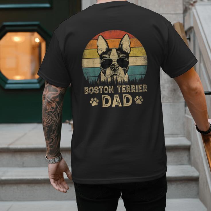 Vintage Boston Terrier Dad Dog Lovers Father's Day Tee Men's Back Print T-Shirt Vintage Boston Terrier Dad Dog Lovers Father's Day Tee Men's Back Print T-Shirt