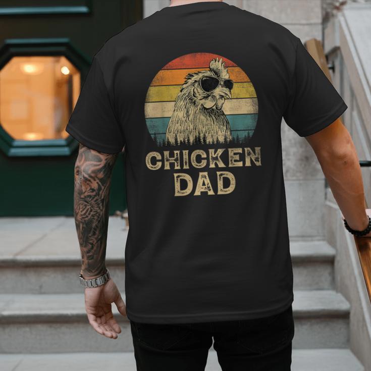 Vintage Chicken Dad Chicken Lovers Daddy Father's Day Men's Back Print T-Shirt