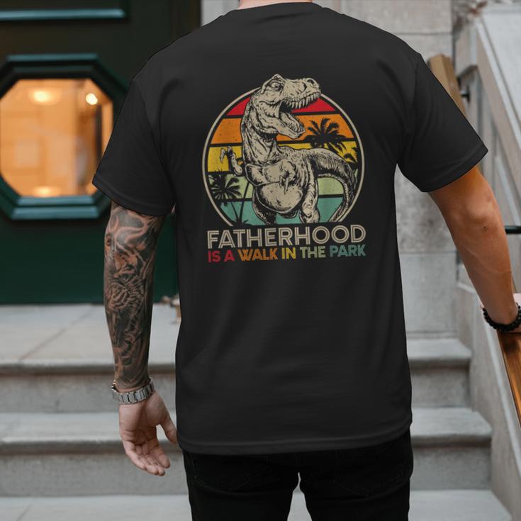 Vintage Fatherhood Is A Walk In The Park DadRex Dinosaur Men's Back Print T-Shirt Vintage Fatherhood Is A Walk In The Park DadRex Dinosaur Men's Back Print T-Shirt