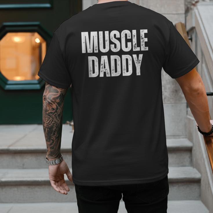 Vintage Muscle Daddy Weightlifter Dad Cool Father Workout Men's Back Print T-Shirt Vintage Muscle Daddy Weightlifter Dad Cool Father Workout Men's Back Print T-Shirt