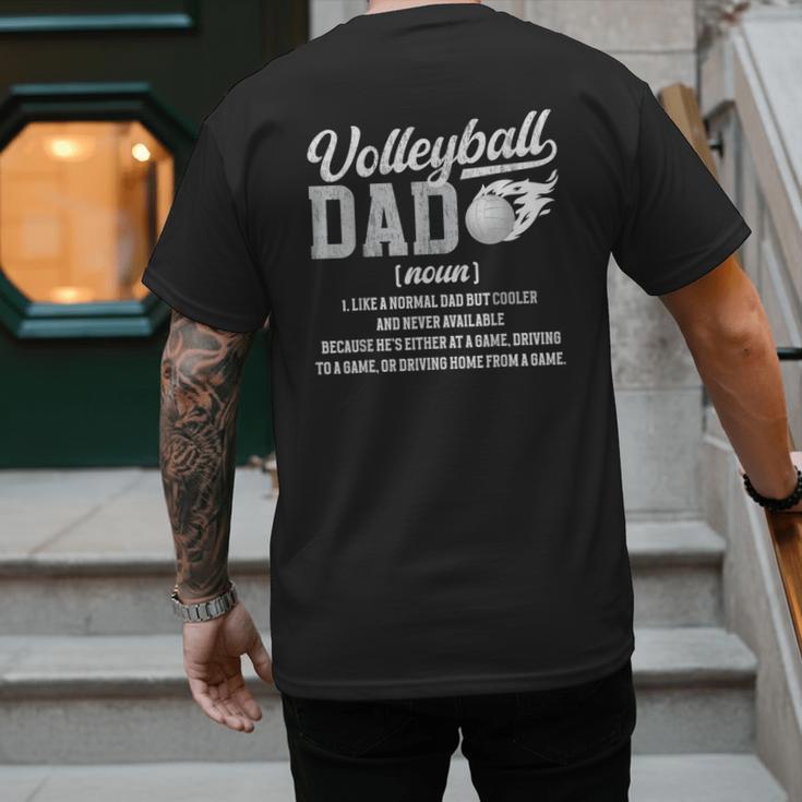 Volleyball Dad Definition Dad Of A Volleyball Player Father Men's Back Print T-Shirt