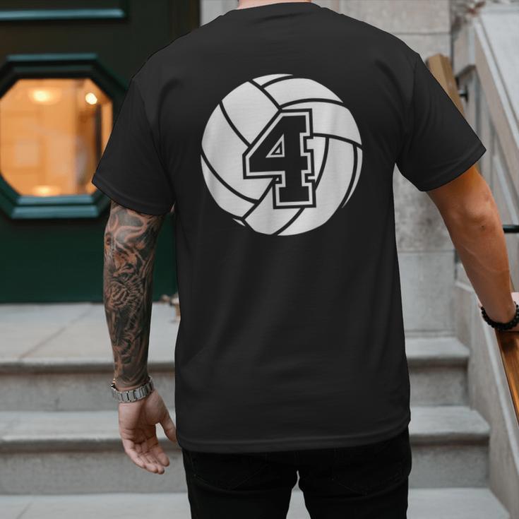 Volleyball Player 4 Volleyball Mom Dad Jersey Number 4 Men's Back Print T-Shirt