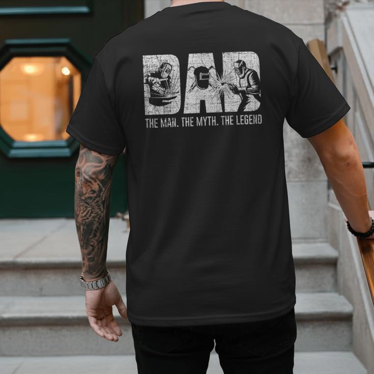 Welder Welding Dad Man Myth Legend Father Small Men's Back Print T-Shirt