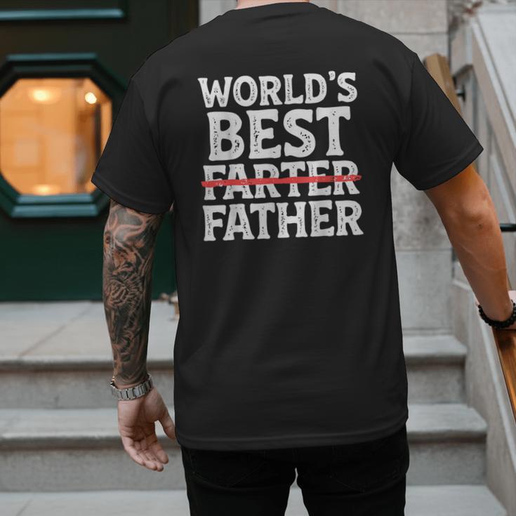 World's Best Father Farter Dad Daddy Papa Joke Men's Back Print T-Shirt