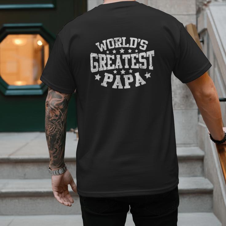 World's Greatest Papa Shirt Dad Father's Day Men's Back Print T-Shirt