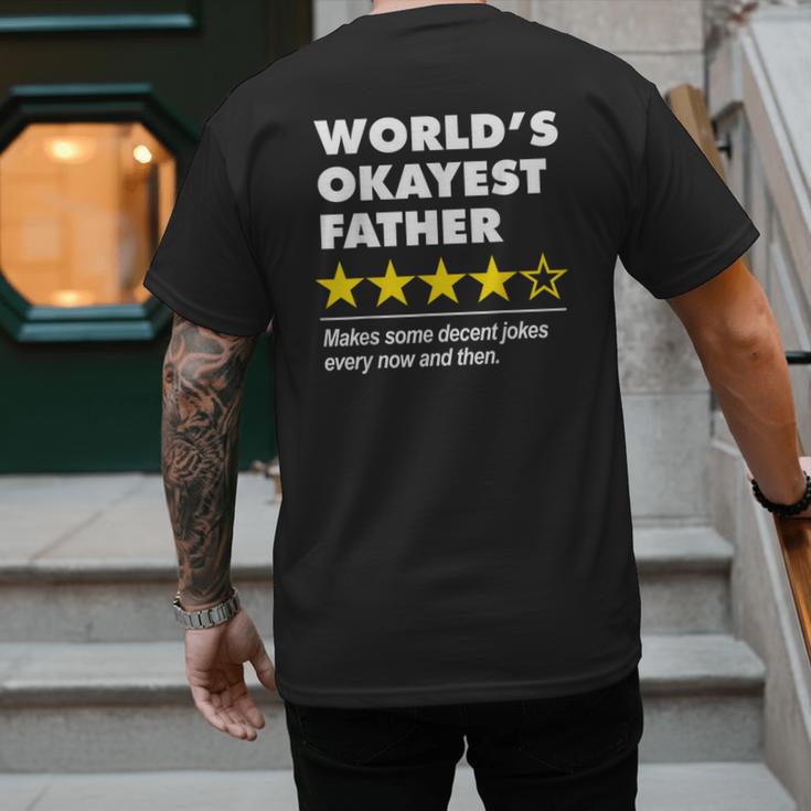 Worlds Okayest Father Dad Joke Review For Fathers Day Men's Back Print T-Shirt