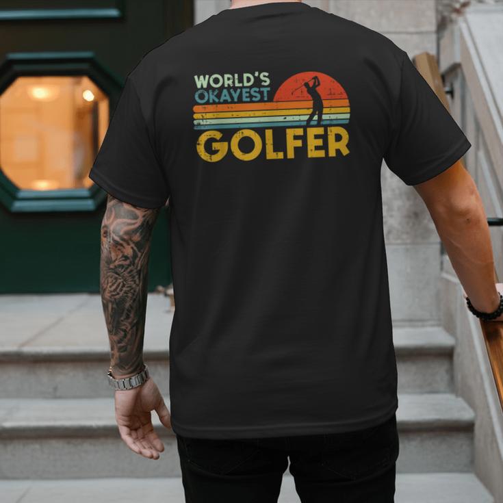 Worlds Okayest Golfer Retro Golf Joke Dad Men Women Kids Men's Back Print T-Shirt