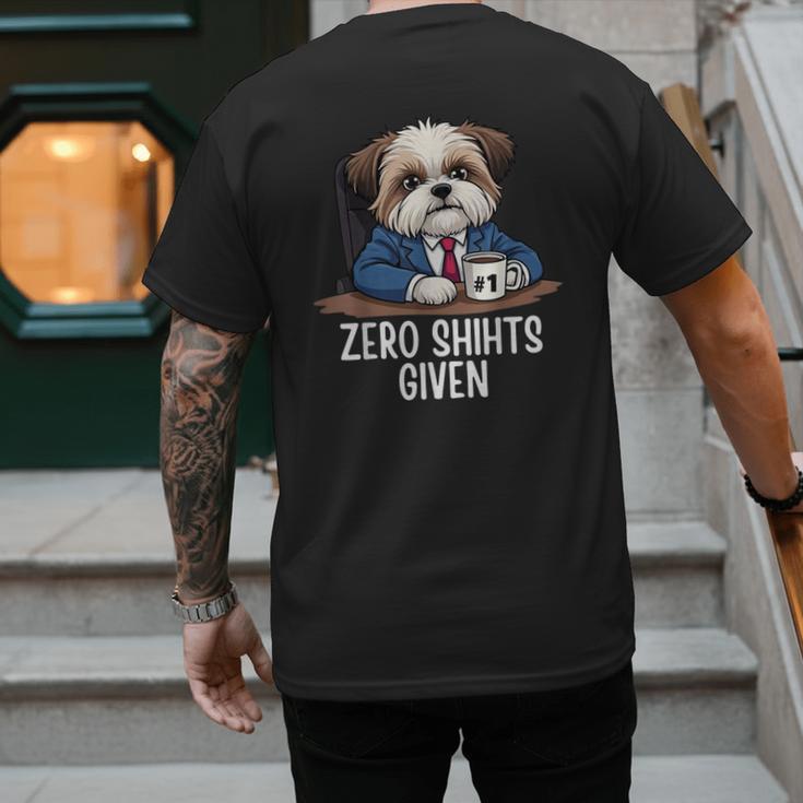 Zero Shihts Given Shih Tzu Dad Shih Tzu Mom Shih Tzu Men's Back Print T-Shirt