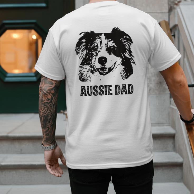 Aussie Dad Australian Shepherd Dog Dad For Men Men's Back Print T-Shirt