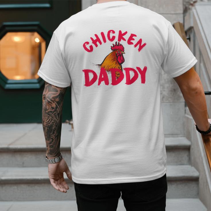 Chicken Dad Rooster Daddy Farmer Men's Back Print T-Shirt
