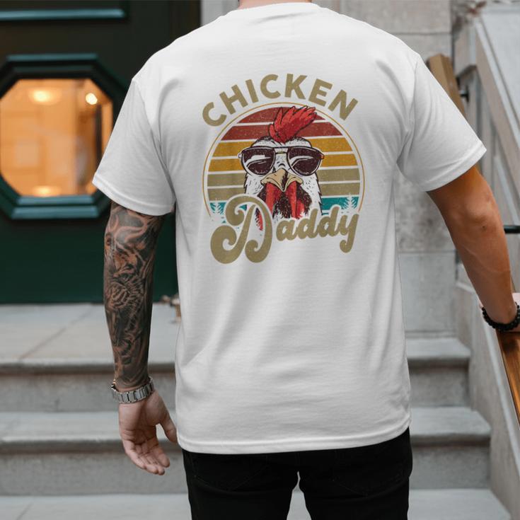 Chicken-Shirt Rooster Daddy Vintage Farmer Dad Father Men's Back Print T-Shirt