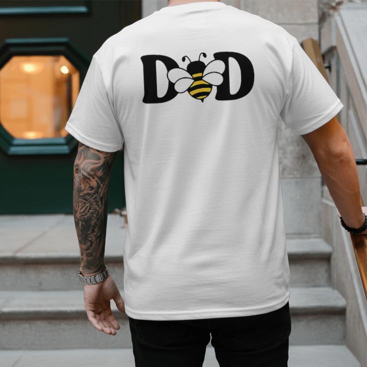 Dad Bee Cute Beekeeping 1st Birthday Matching Family Dada Men's Back Print T-Shirt