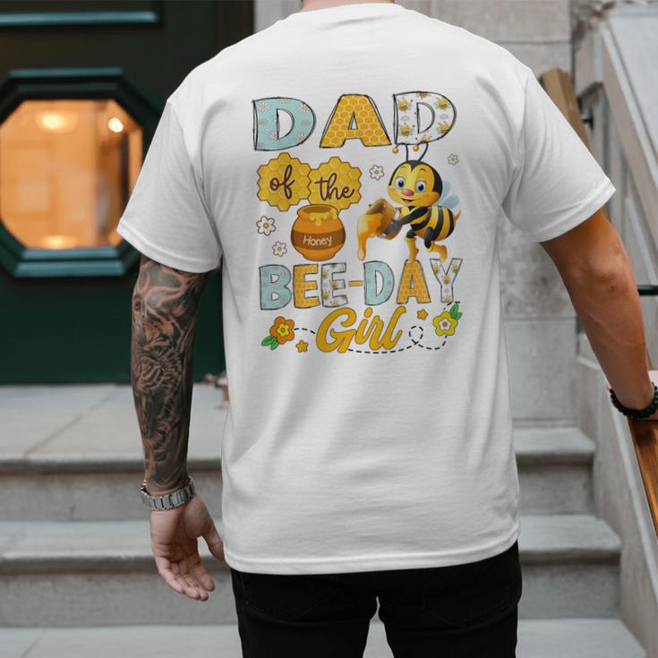 Dad Of The Bee-Day Girl Bee Birthday Party Men's Back Print T-Shirt