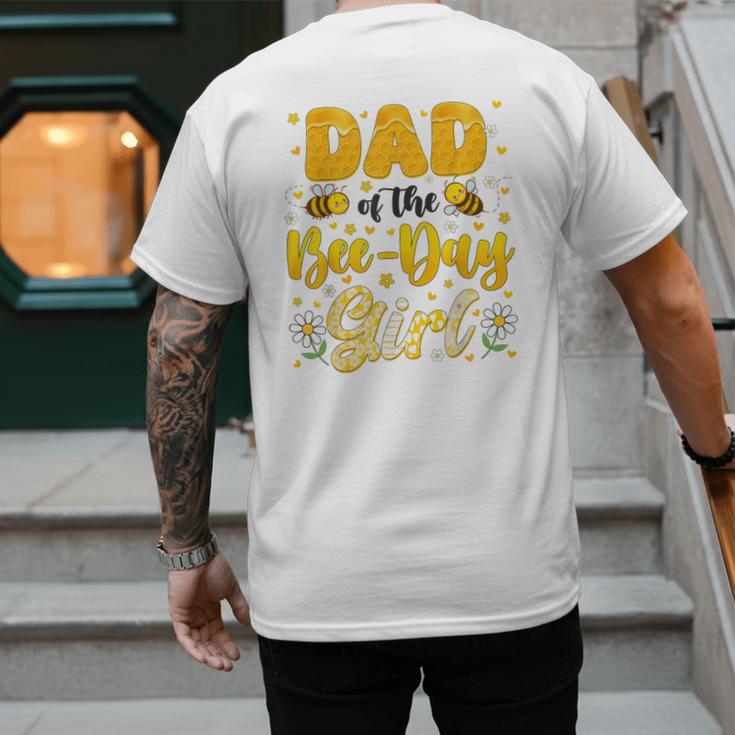 Dad Of The Bee Day Girl Flower Birthday Family Matching Men's Back Print T-Shirt