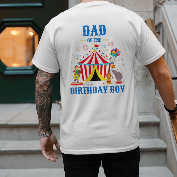 Dad Of The Birthday Boy Circus Ringmaster Party Birthday Men's Back Print T-Shirt