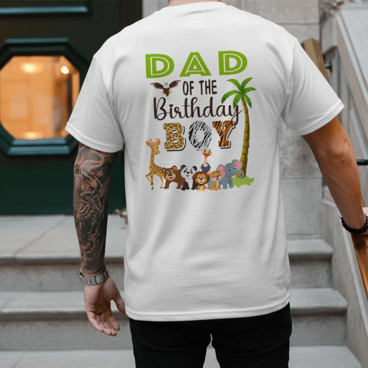 Dad Of The Birthday Boy Wild Zoo Theme Safari Party Men's Back Print T-Shirt
