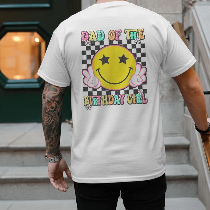 Dad Of The Birthday Girl Retro Family Matching Party Bday Men's Back Print T-Shirt