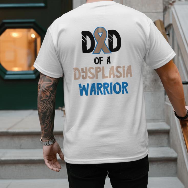 Dad Of A Hip Dysplasia Warrior Beige Blue Hip Dysplasia Men's Back Print T-Shirt