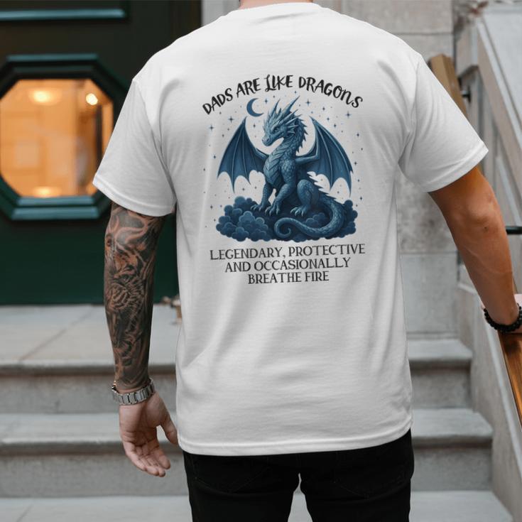 Dads Are Like Dragons Legendary Protective Fatherhood Men's Back Print T-Shirt