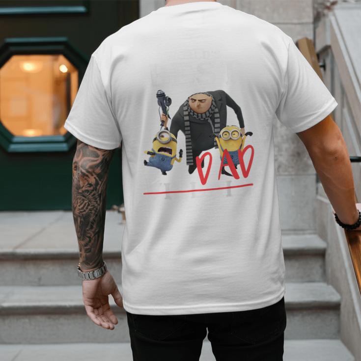 Despicable Me Minions Father's Day World's Best Dad Villain Men's Back Print T-Shirt Despicable Me Minions Father's Day World's Best Dad Villain Men's Back Print T-Shirt