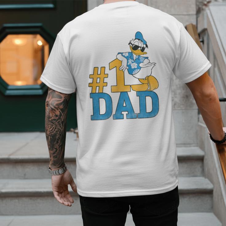 Disney Donald Duck Number One Dad Sunglasses Father's Day Men's Back Print T-Shirt Disney Donald Duck Number One Dad Sunglasses Father's Day Men's Back Print T-Shirt