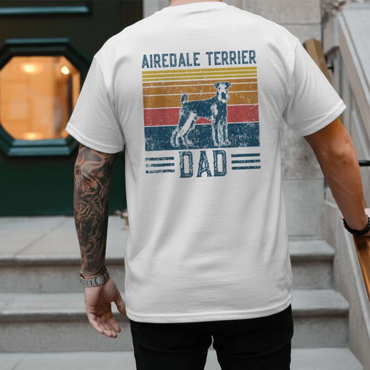 Dog Airedale Terrier Dad Vintage Airedale Terrier Dad Men's Back Print T-Shirt