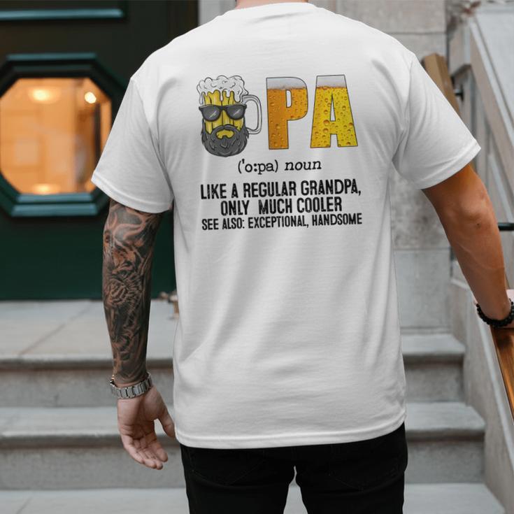Drinking Opa Like A Regular Grandpa Much Cooler Beer Dad Men's Back Print T-Shirt