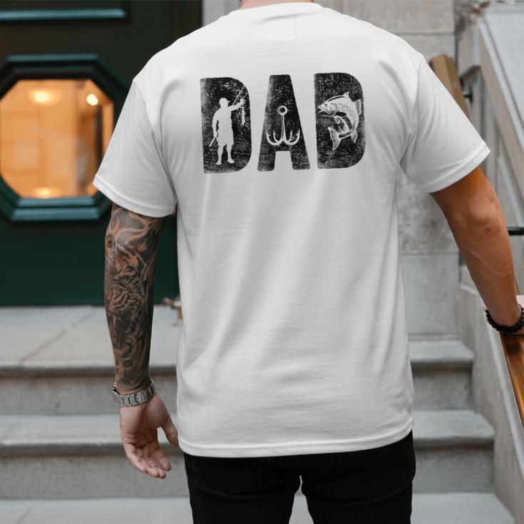 Fishing Dad Birthday Classic Bold Font Fish Daddy Men's Back Print T-Shirt