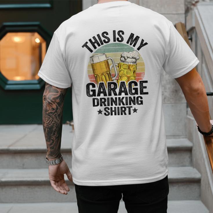 Garage Drinker Dad Vintage Beer This Is My Garage Drinking Men's Back Print T-Shirt