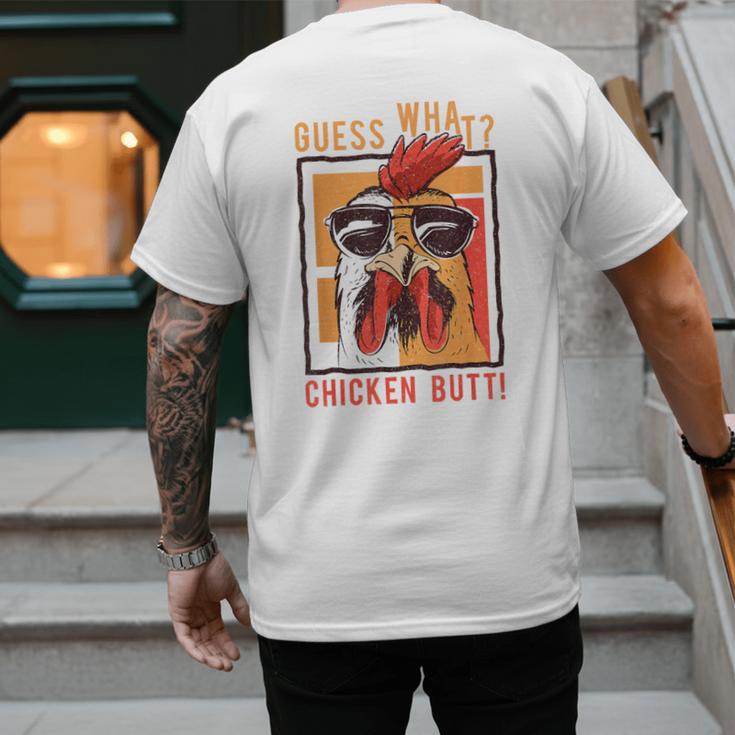 Guess What Chicken Butt DadSiblingsFriends Humor Small Men's Back Print T-Shirt
